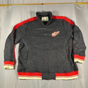 CCM Detroit Red Wings Men's‎ 2XL Gray Full Zip Track Jacket NHL
